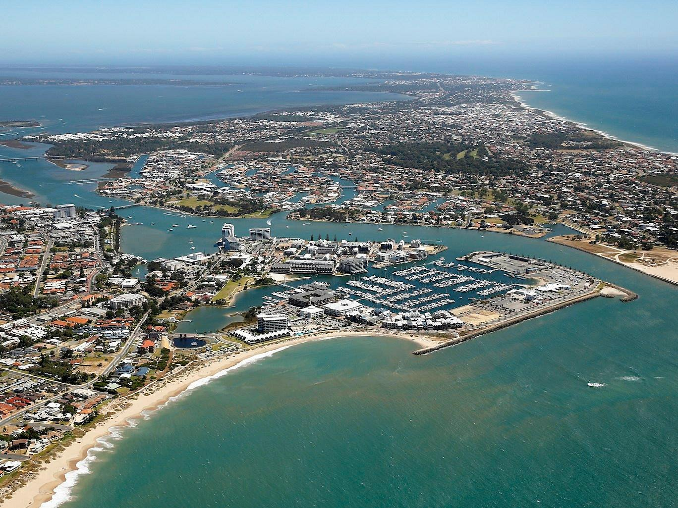 Aerial view of Mandurah and Peel Region service area